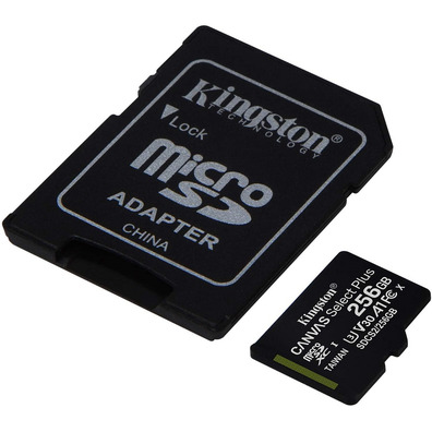 Tarjeta de memoria MicroSD XC 256GB Kingston Canvas Select+Adapt