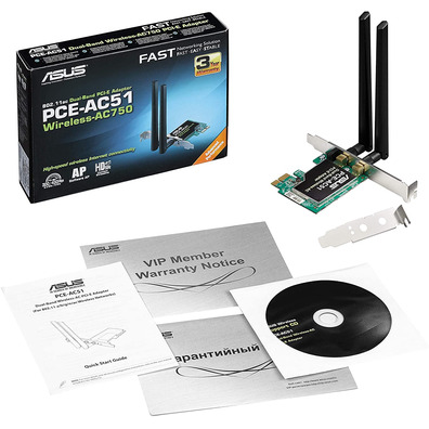 Tarjeta de Red Wireless ASUS PCE-AC51 PCI-E