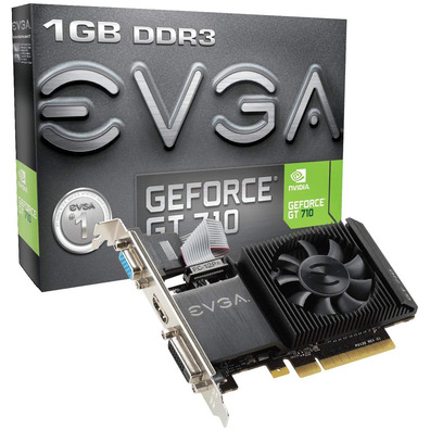 Tarjeta Gráfica EVGA GeForce GT 710/1GB DDR3 Perfil Bajo