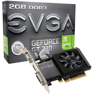 Tarjeta Gráfica EVGA GeForce GT 710/2GB DDR3 Perfil Bajo