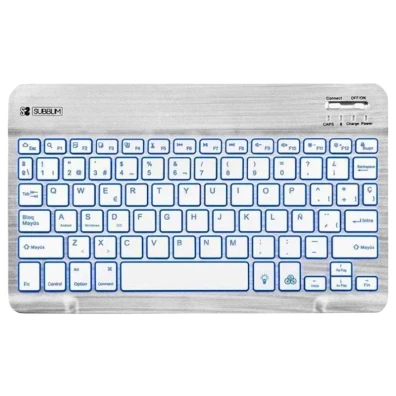 Teclado Bluetooth SUBBLIM Retroiluminado | Plata para Android, Mac, OS y Windows