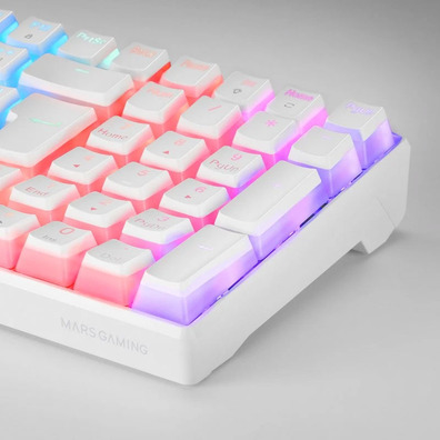 Teclado Gaming Mecánico Mars MKULTRA RGB Blanco Compacto 96%