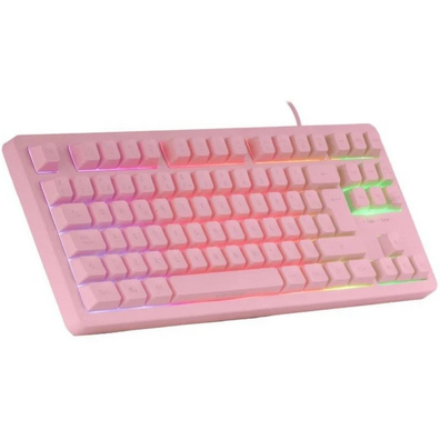 Teclado Gaming SemiMecánico Mars Gaming MK023/ Rosa