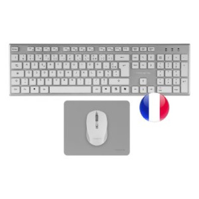 Teclado Mouse y Alfombrilla Inalámbricos Tacens ZenithWFR Low Profile Blanco - 3200DPI Tecla Copilot