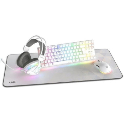 TECLADO TKL H-MECH RED MOUSE RGB HEADSET Y ALFOMBRILLA MARS GAMING MCP-RGB3 WHITE