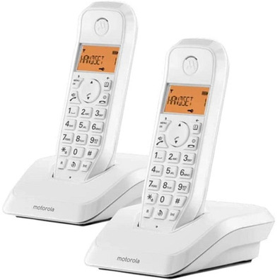 Teléfono Inalámbrico DECT Digital Motorola S1202 Duo Blanco
