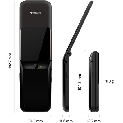Teléfono Móvil Nokia 2720 Flip Dual SIM Negro