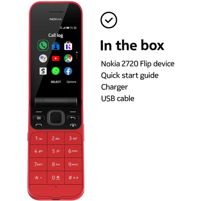 Teléfono Móvil Nokia 2720 Flip Dual SIM Rojo