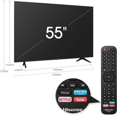 Televisión DLED Hisense 55A7100F 55'' Smart TV 4K UHD Wifi/BT