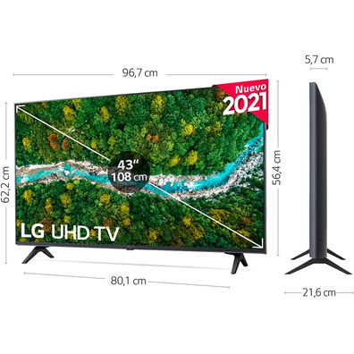Televisión LED 43'' LG 43UP76706LB Smart TV 4K UHD