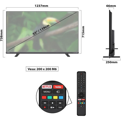 Televisión LED 55'' Toshiba 55UA4C63DG Smart TV UHD 4K