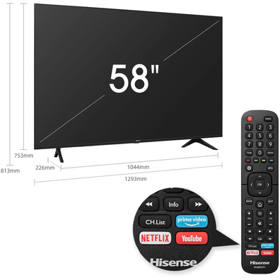 Televisor Hisense 58A7100F 58" Ultra HD 4K/Smart TV/WiFi