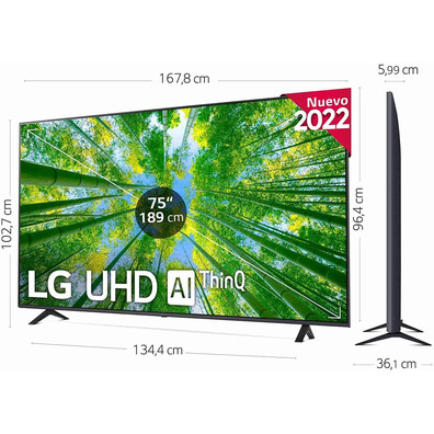 Televisor LG UHD 75UQ80006LB 75'' Ultra HD 4K/Smart TV/Wifi