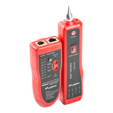 Tester de Cable LANBERG NT-0501 con Localizador e Identificador de Pares RJ45, RJ12, RJ11 y Coaxial