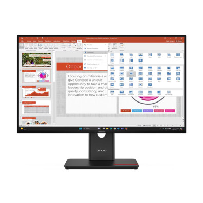 Monitor Lenovo T27-40 27" Full HD HDMI DisplayPort VGA con Altavoces Regulable y Pivotante