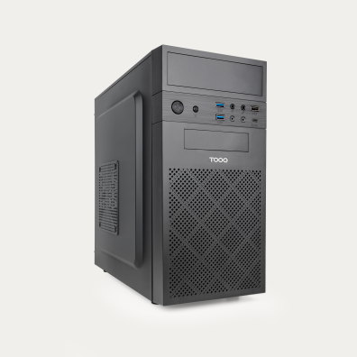 CAJA MICROATX TOOQ TQC-4701-SP GPU MAX 250mm 3x2.5 2x3.5 USB-C F.A ATX 500W - COLOR NEGRO