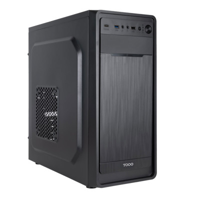 CAJA ATX TOOQ Prisma Ultra con Fuente 500W - Ventilador Trasero USB-C Negro