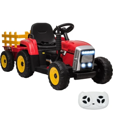 Tractor Ceres con remolque 12V Rojo para niños - Coche eléctrico