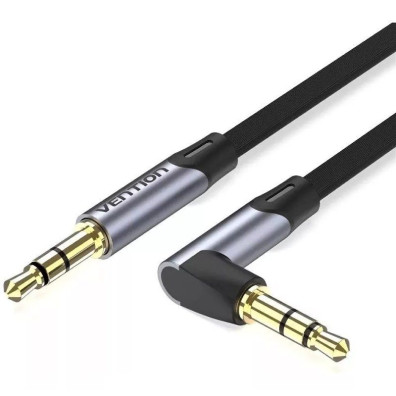 Cable de Audio Estéreo Acodado 1.5m Jack 3.5/M - Gris Vention
