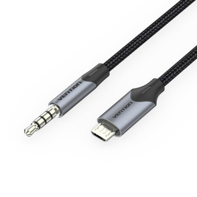 Cable de Audio Vention MicroUSB a Jack 3.5 2M Negro