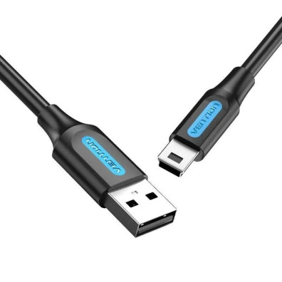 Cable USB 2.0 Mini USB/M a USB/M 3m Negro Vention