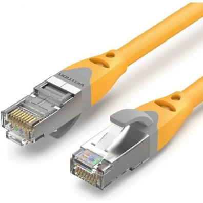 Cable de Red Latiguillo RJ45 Cat.6A SFTP Amarillo Vention - 8M