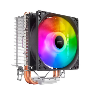 VENTILADOR CON DISIPADOR PARA CPU MARS GAMING MCPU ARGB ALUMINIO Y COBRE 2 HEATPIPES