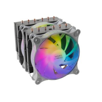 Ventilador con Disipador para CPU Mars Gaming MCPU-XT White Dual ARGB 6 Heatpipes TDP 300W