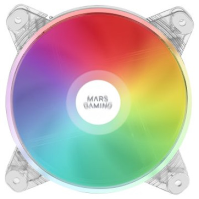 VENTILADOR INTERNO MARS GAMING MFD TRANSPARENTE 12x12cm ILUMINACIÓN DUAL CHROMA RGB ULTRA SILENCIOSO