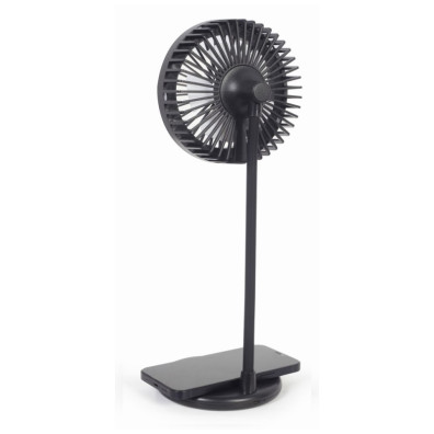 Ventilador Lámpara y Cargador Inalámbrico Gembird TA-WPC10-LEDFAN-01 Negro