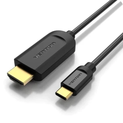 Cable HDMI Vention CGUBF 1.4 USB Tipo-C Macho - HDMI Macho 1m Negro