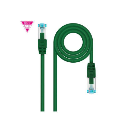 Cable de Red Nanocable Cat7 Latiguillo 0.50m Verde LSZH 600MHz