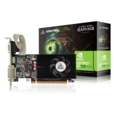 Tarjeta Gráfica ARKTEK GEFORCE GT 730 4GB GDDR5 - VGA HDMI DVI - CUDA 384 64BIT SINGLE FAN RETAIL