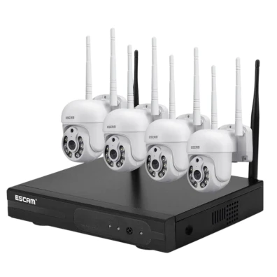 Kit de videovigilancia IP Escam WNK714 Wifi Blanco | 3MP, 4 Cámaras