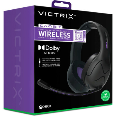 PDP Victrix Gambit Black Headset Inalámbrico para Gaming con Sonido Surround (Xbox One)