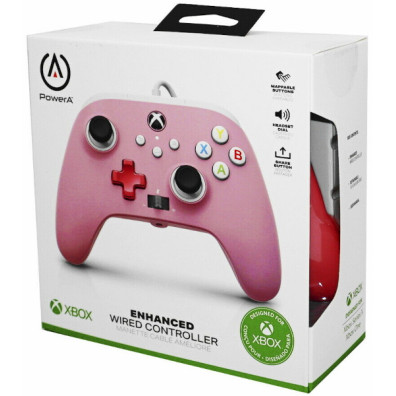 Controlador Rosa POWER A Enhanced con Cable (XBONE/PC)