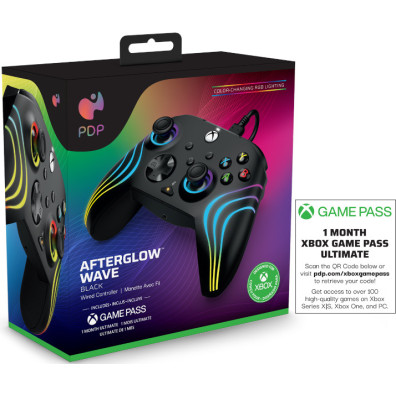PDP Controlador Cable Afterglow Wave Black + Game Pass 1 Mes