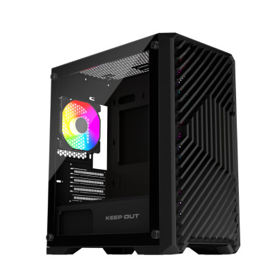 CAJA MICROATX Keep Out XC-220 Glass 1x3.5” 2x2.5” 1xUSB2.0 2xUSB3.0 GPU MAX 330mm LAT Cristal Templado