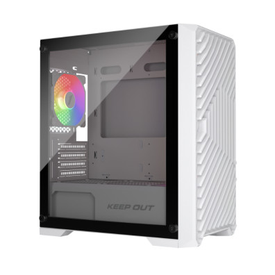 CAJA Keep Out XC-220W Glass MicroATX 1x3.5” 2x2.5” 1xUSB2.0 2xUSB3.0 GPU MAX 330mm Latcristal Templ