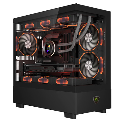 CAJA MICROATX KEEPOUT XC-301 GLASS CRISTAL TEMPLADO - 1x3.5” 1x2.5” 1xUSB2.0 1xUSB3.0 GPU MAX420mm