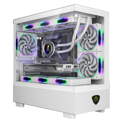 CAJA MICROATX KEEPOUT XC-301W GLASS CRISTAL TEMPLADO 1x3.5” 1x2.5” 1xUSB2.0 1xUSB3.0 GPU MAX 420mm