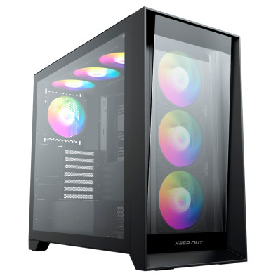 CAJA E-ATX KEEP OUT XC-911 PRO XL con Cristal Templado y 3x3.5” / 2.5” - USB-C y USB3.0