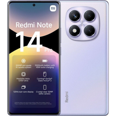 SMARTPHONE XIAOMI REDMI NOTE 14 PRO PURPLE (8+256GB)