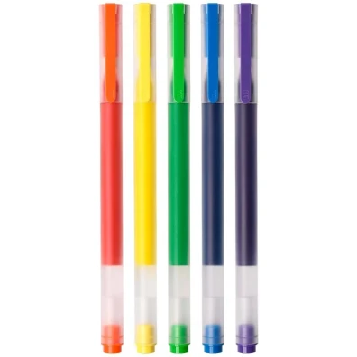 Xiaomi High-capacity Gel Pen - Bolígrafos de Gel 0.5mm (Paquete de 5) en 5 Colores
