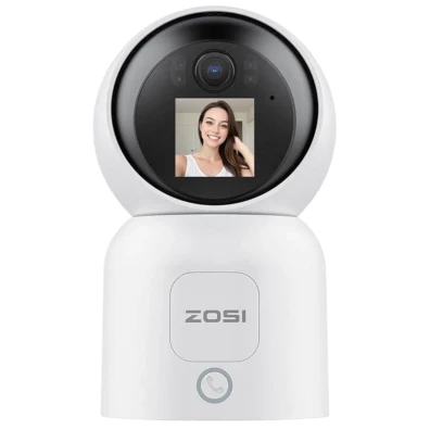 ZOSI C519M Blanco 4 MPx 2.5K WiFi Dual Detección de Movimiento Pantalla