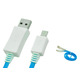 Cable de recarga luminoso para Samsung Galaxy/Nokia/HTC Blanco