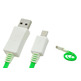 Cable de recarga luminoso para Samsung Galaxy/Nokia/HTC Verde