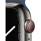 Apple Watch Series 7 GPS/Cellular 45 mm Caja de Acero Grafito/Correa deportiva Azul abismo