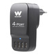 Enchufe 4 puertos USB Woxter Negro