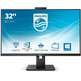 Monitor Profesional Philips 326P1H 31.5" QHD/Webcam/Multimedia Negro